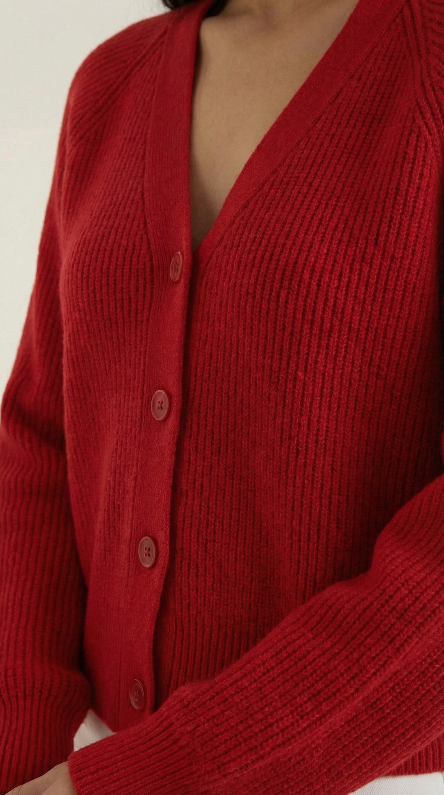 Cardigan Donna Bottonato Scollo a V Morbido Intramontabile 2