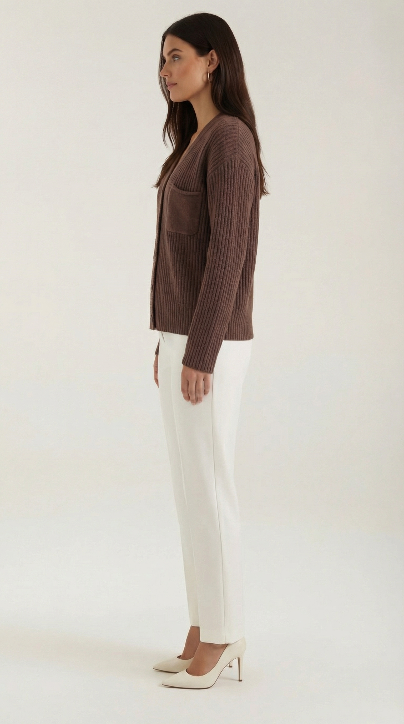 Cardigan Donna Oversize in Maglia a Coste Avvolgente Comodo 6