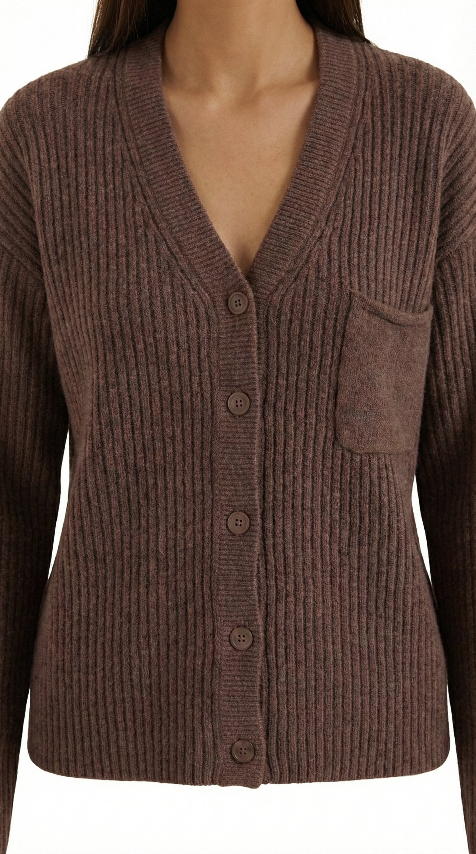 Cardigan Donna Oversize in Maglia a Coste Avvolgente Comodo 8
