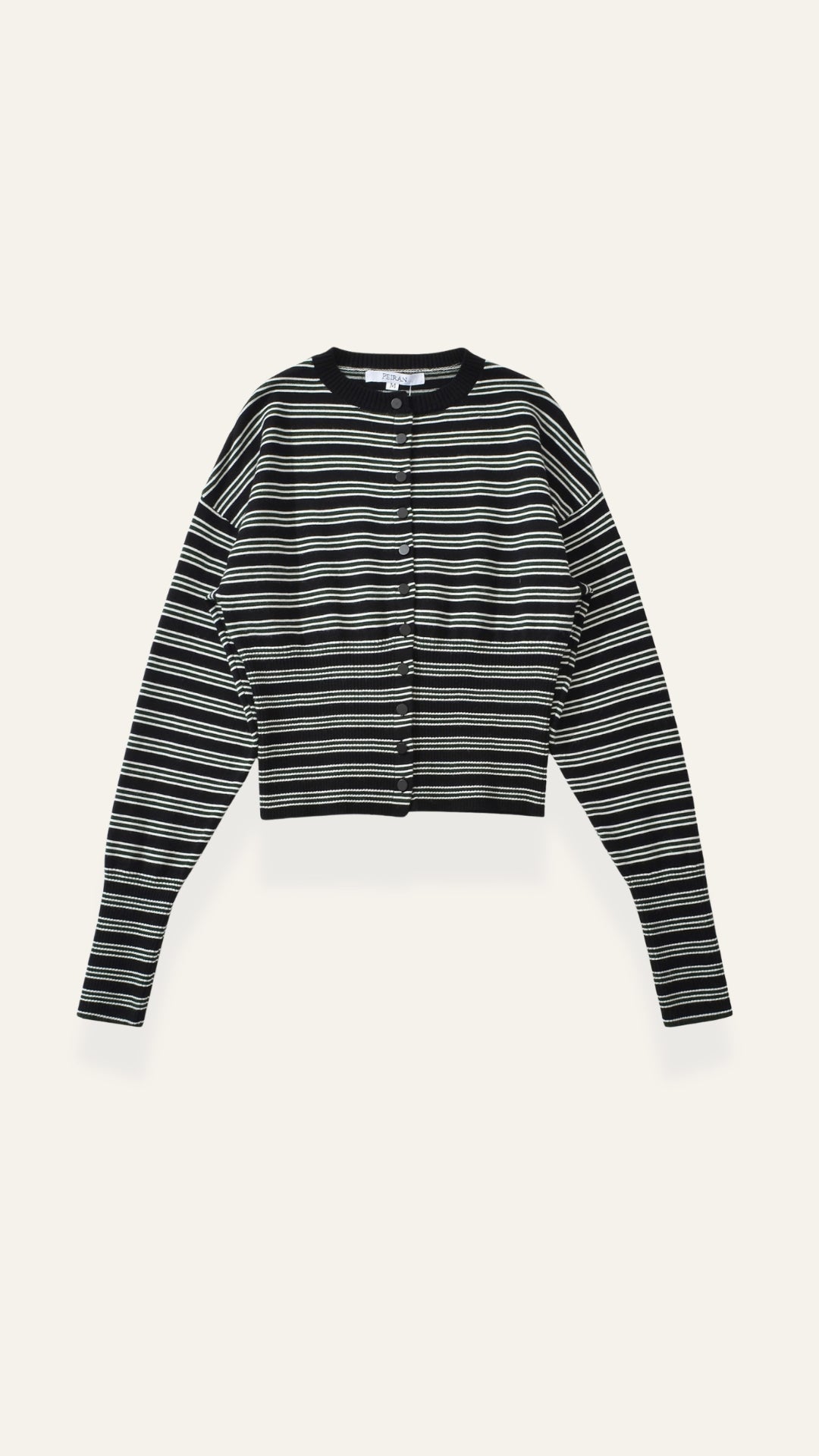 Cardigan Donna a Righe Cropped Morbido Rétro 4
