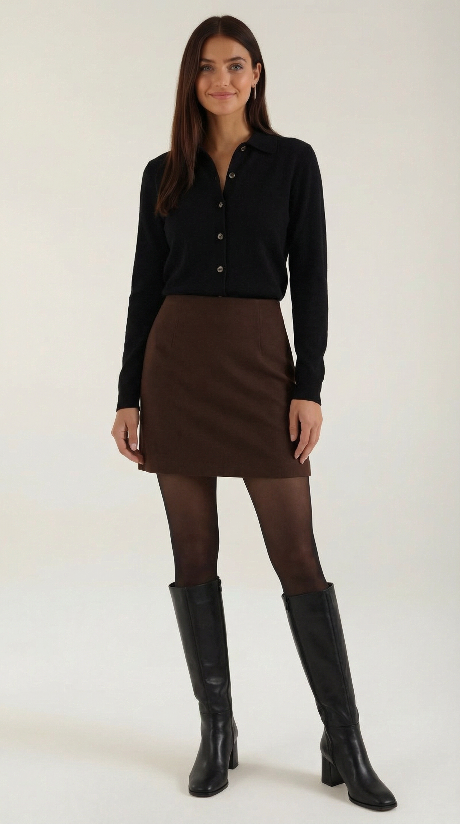 Cardigan Donna con Colletto Bottonato Preppy Classico 15