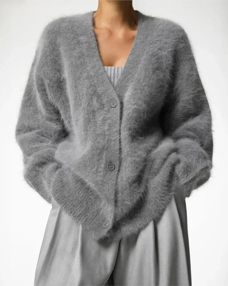 Cardigan Donna in Cashmere Lavorato a Maglia Morbido Caldo 0