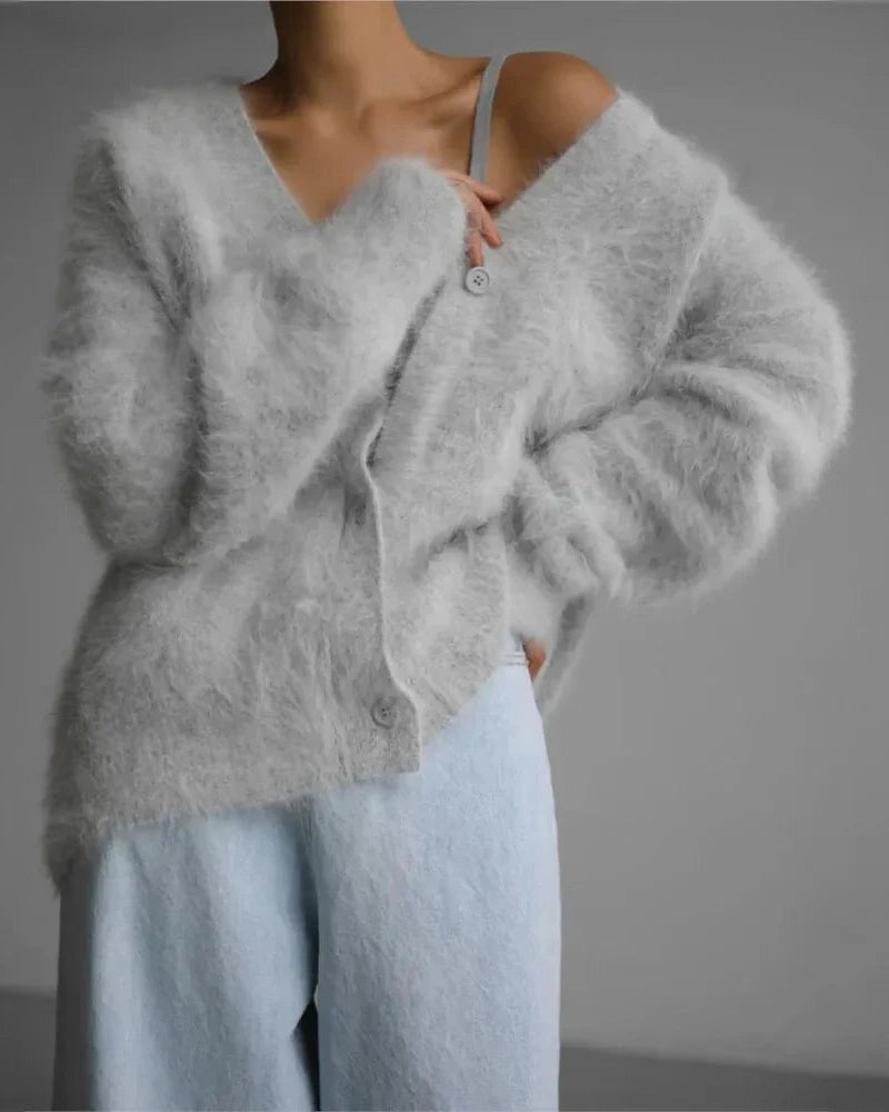 Cardigan Donna in Cashmere Lavorato a Maglia Morbido Caldo 8