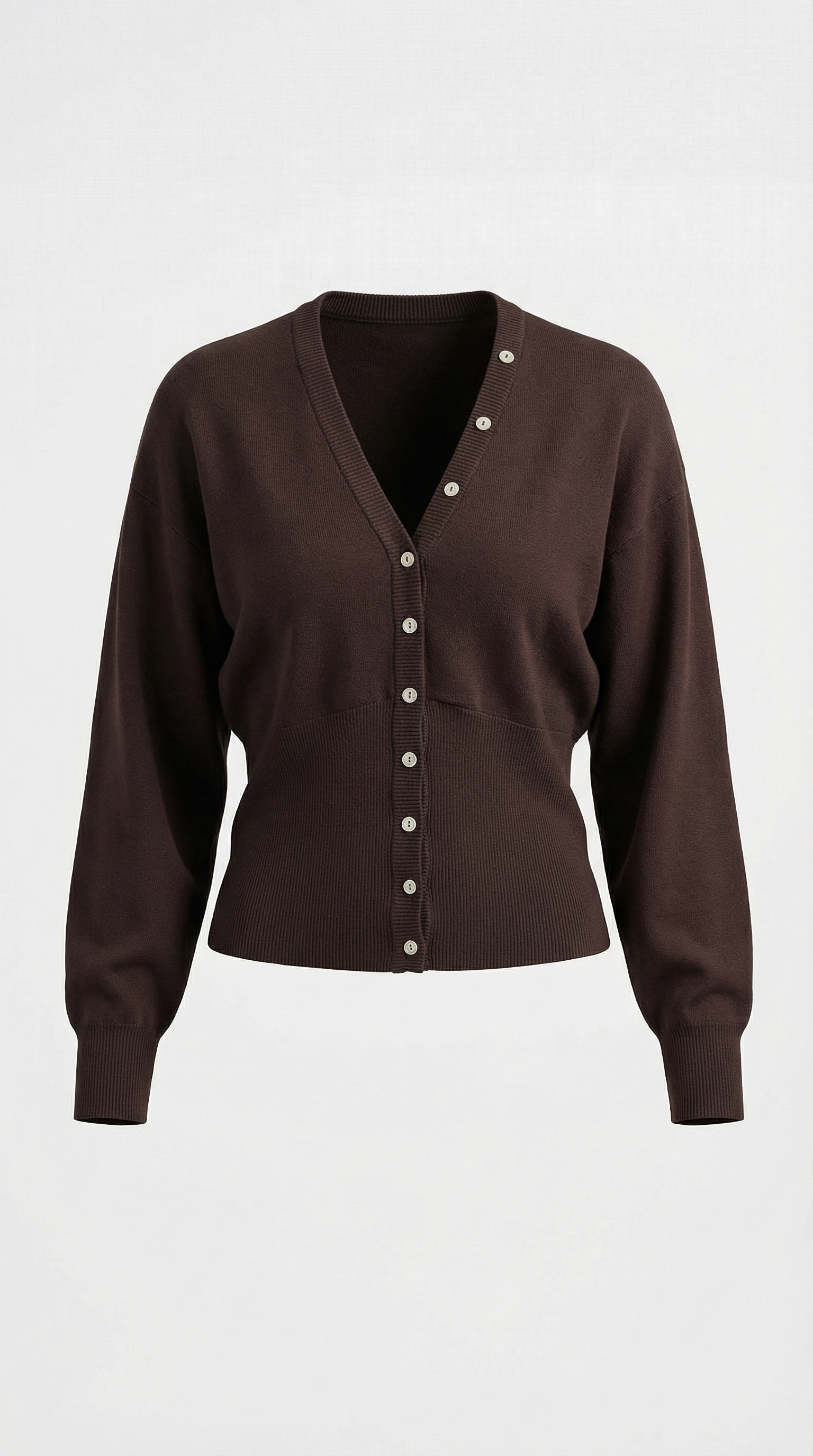 Cardigan Donna in Maglia Scollo a V Profondo Minimalista 4
