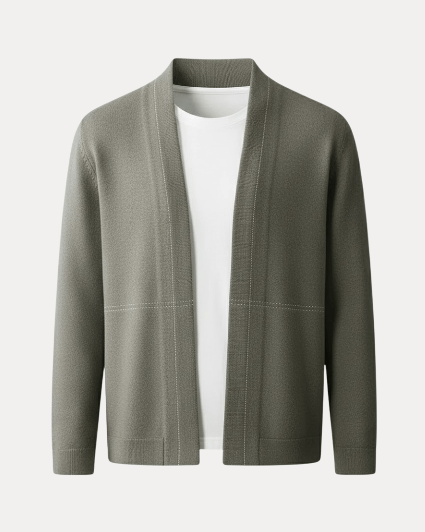 Cardigan Uomo Leggero in Maglia Fine di Cotone Morbido 1