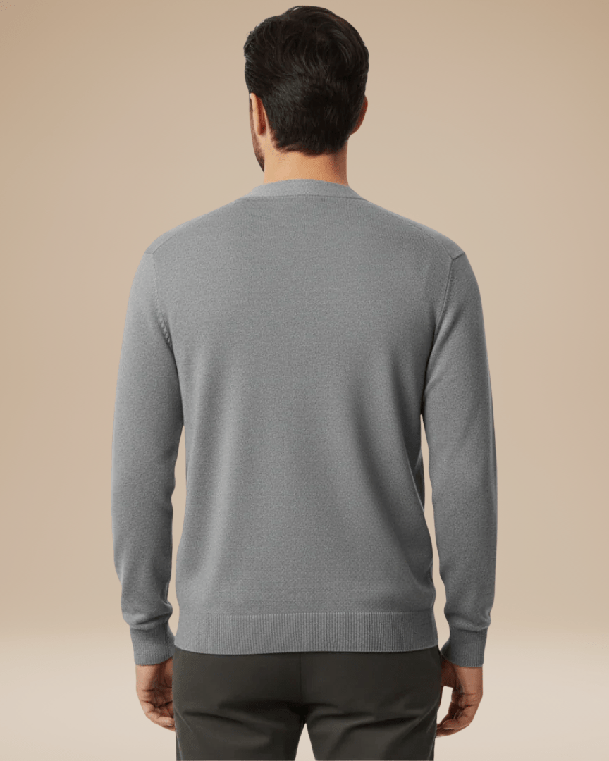 Cardigan Uomo Misto Cashmere Scollo a V Bottoni Elegante 4