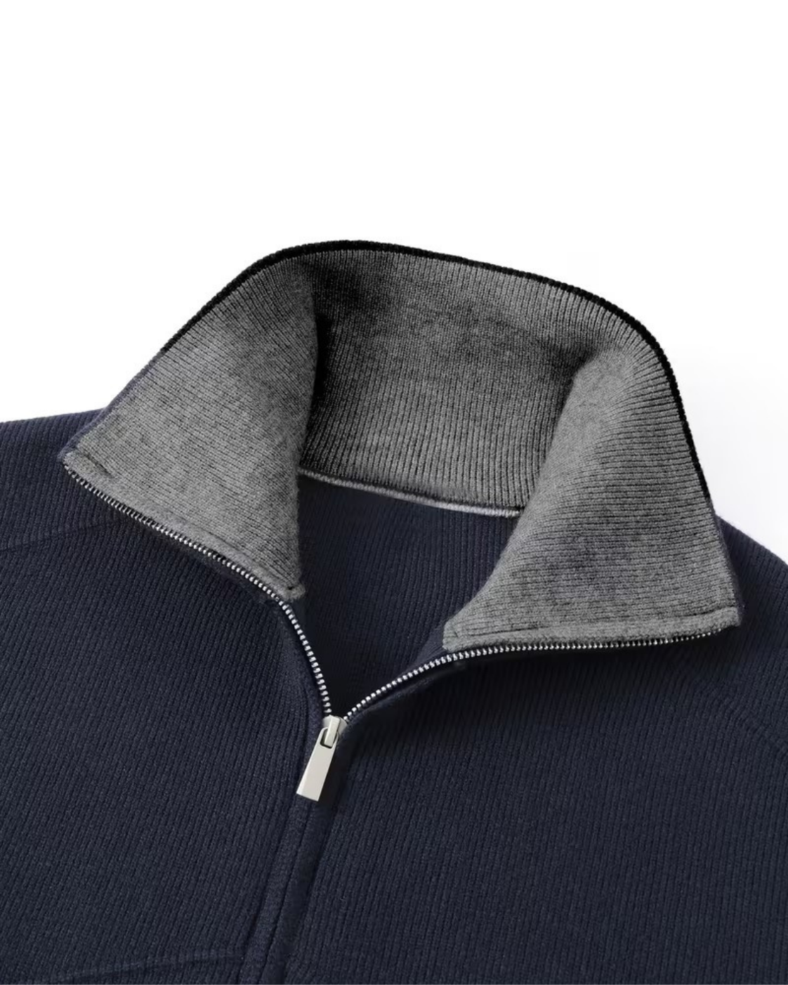 Cardigan Uomo in Maglia Full Zip Collo Alto 2
