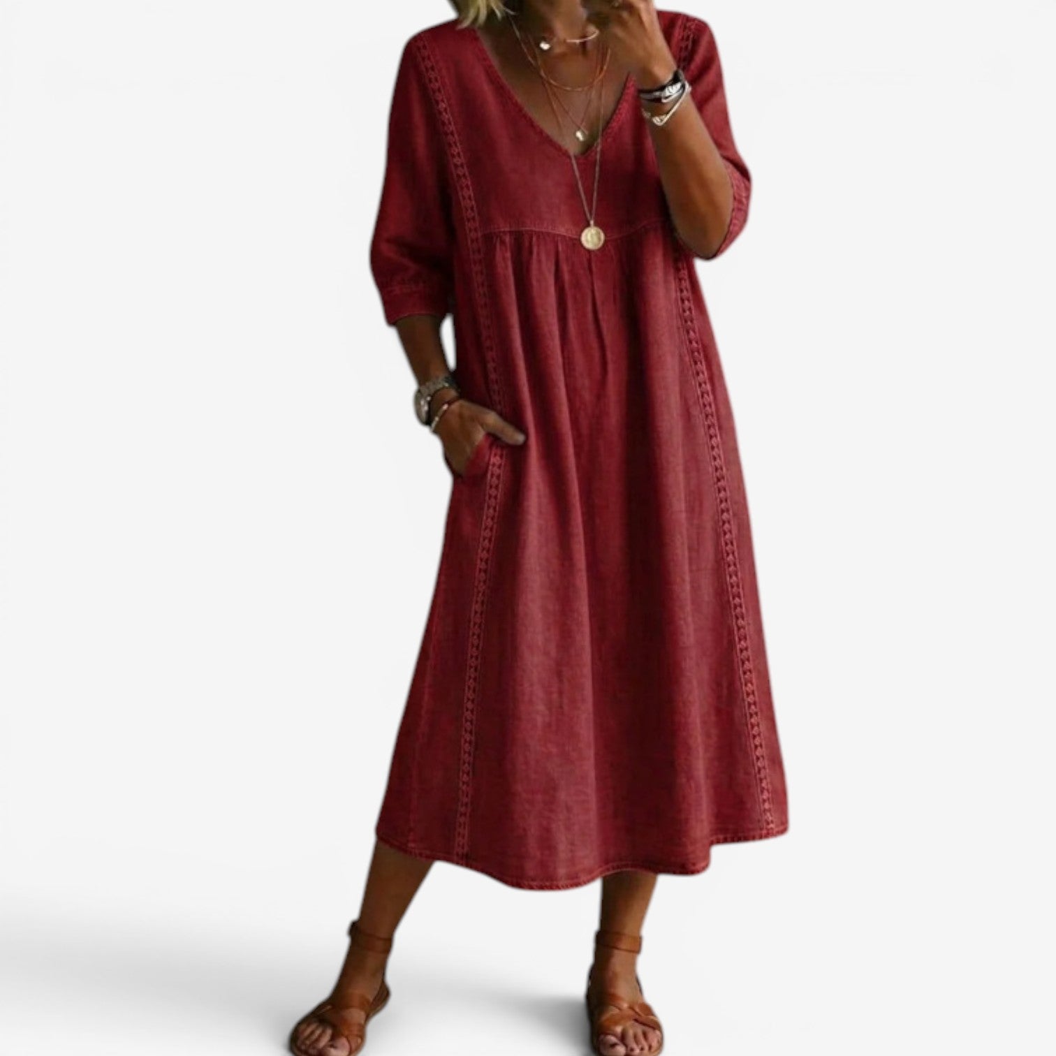 Carolline™ Vestito estivo con ricami 1