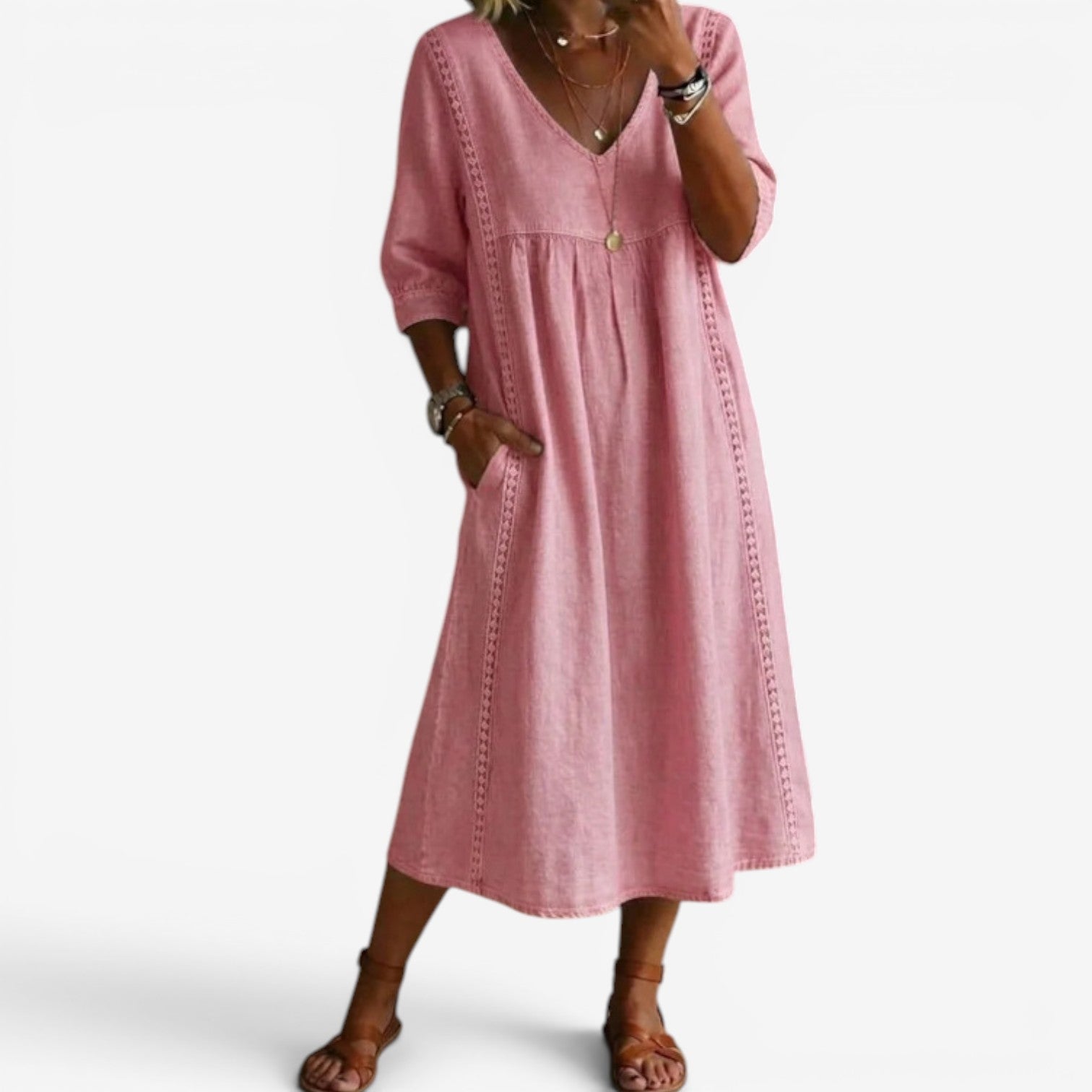 Carolline™ Vestito estivo con ricami 3