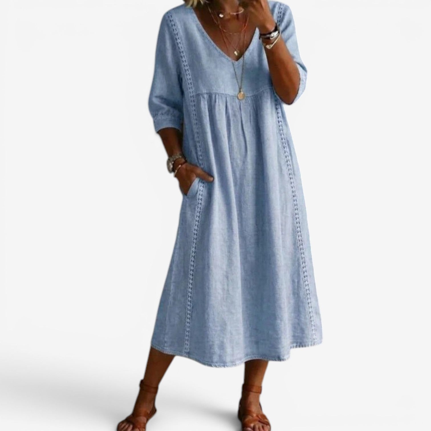 Carolline™ Vestito estivo con ricami 5
