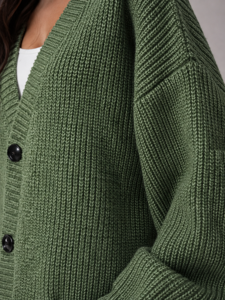 Chunky Knit Oversized V-Neck Cardigan
