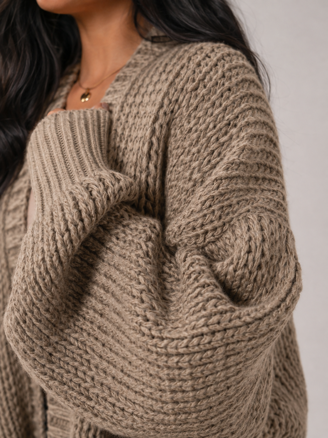 Chunky Knit Longline Open Front Cardigan