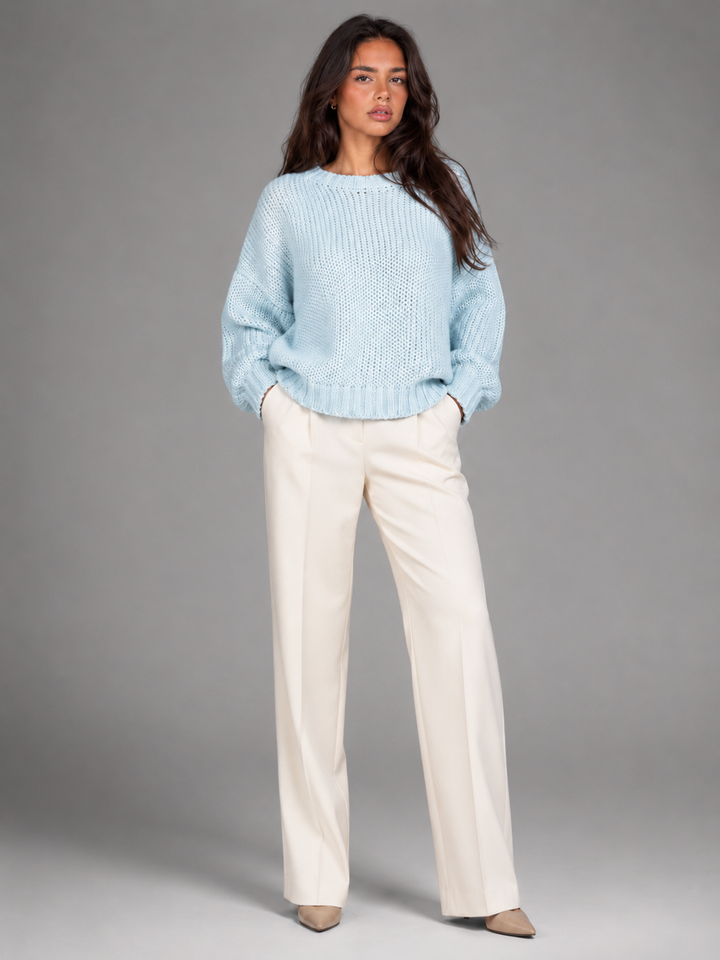 Chunky Knit Oversized Crewneck Sweater