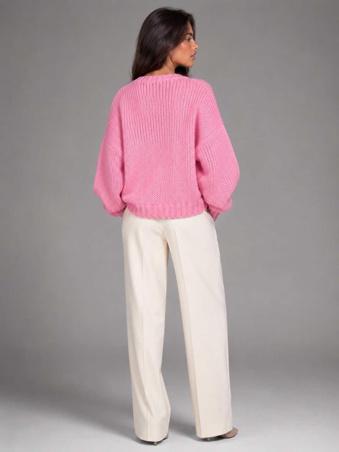 Chunky Knit Oversized Crewneck Sweater