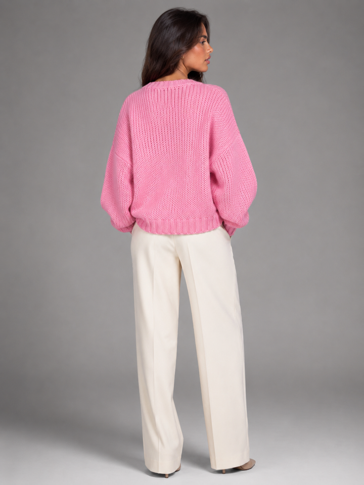Chunky Knit Oversized Crewneck Sweater