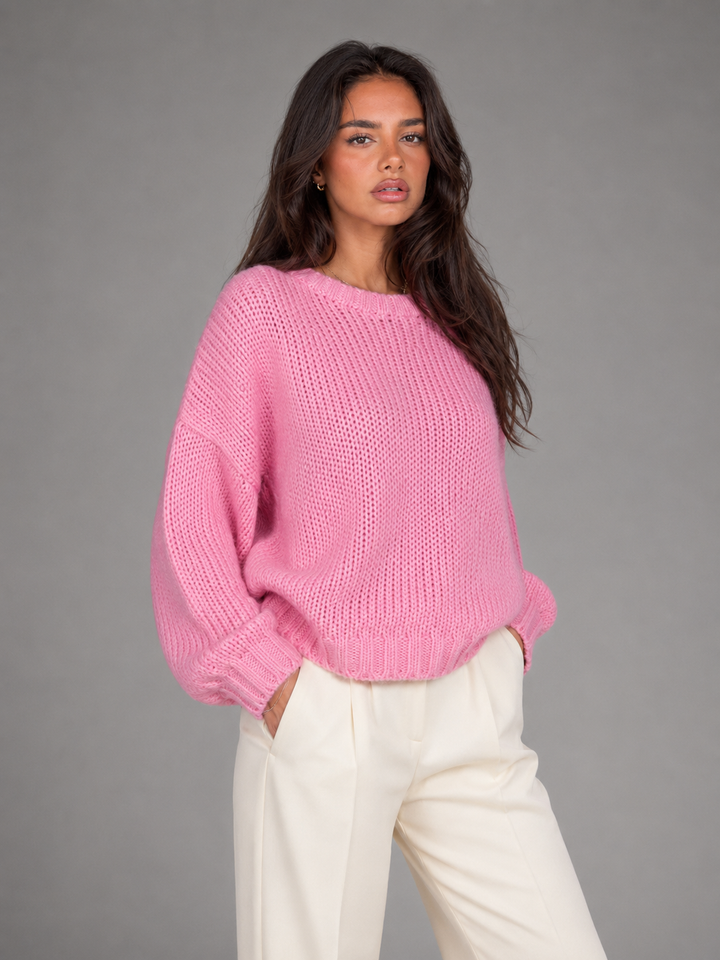 Chunky Knit Oversized Crewneck Sweater