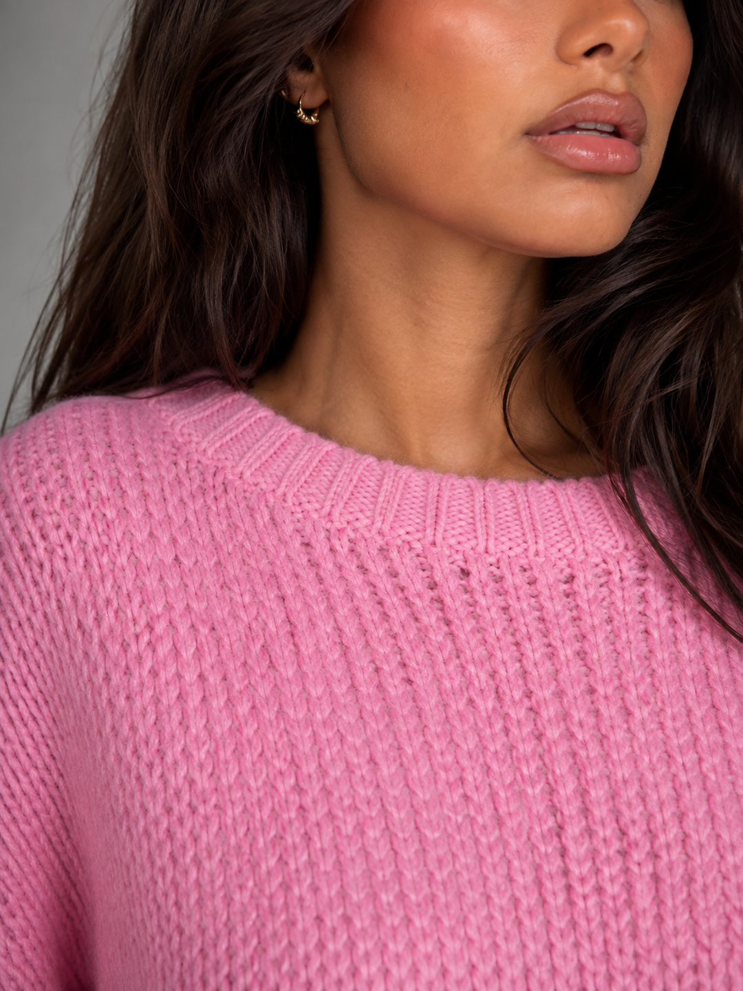 Chunky Knit Oversized Crewneck Sweater
