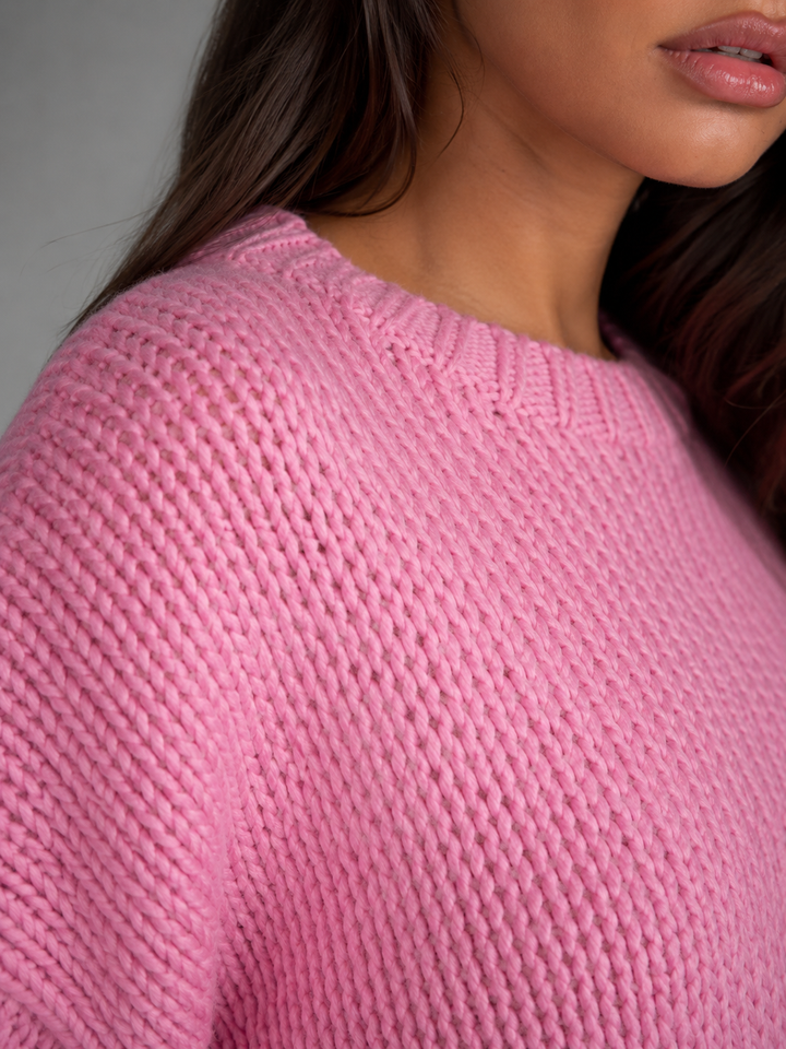 Chunky Knit Oversized Crewneck Sweater