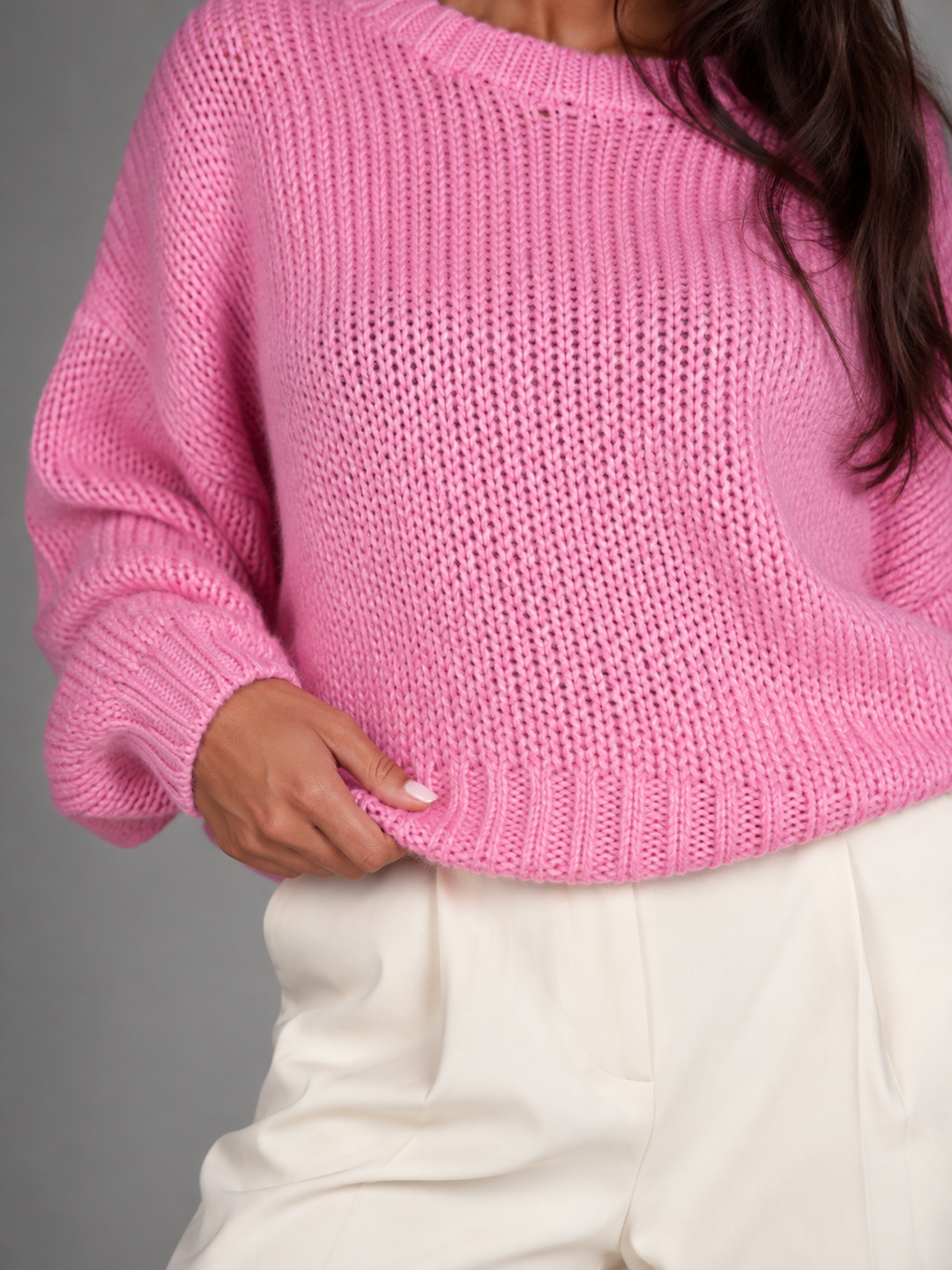 Chunky Knit Oversized Crewneck Sweater