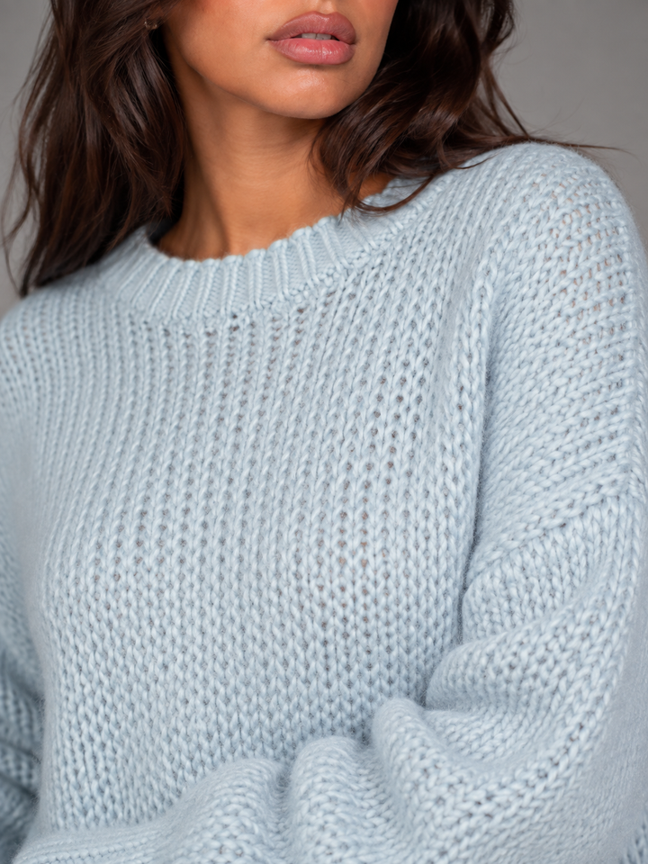 Chunky Knit Oversized Crewneck Sweater