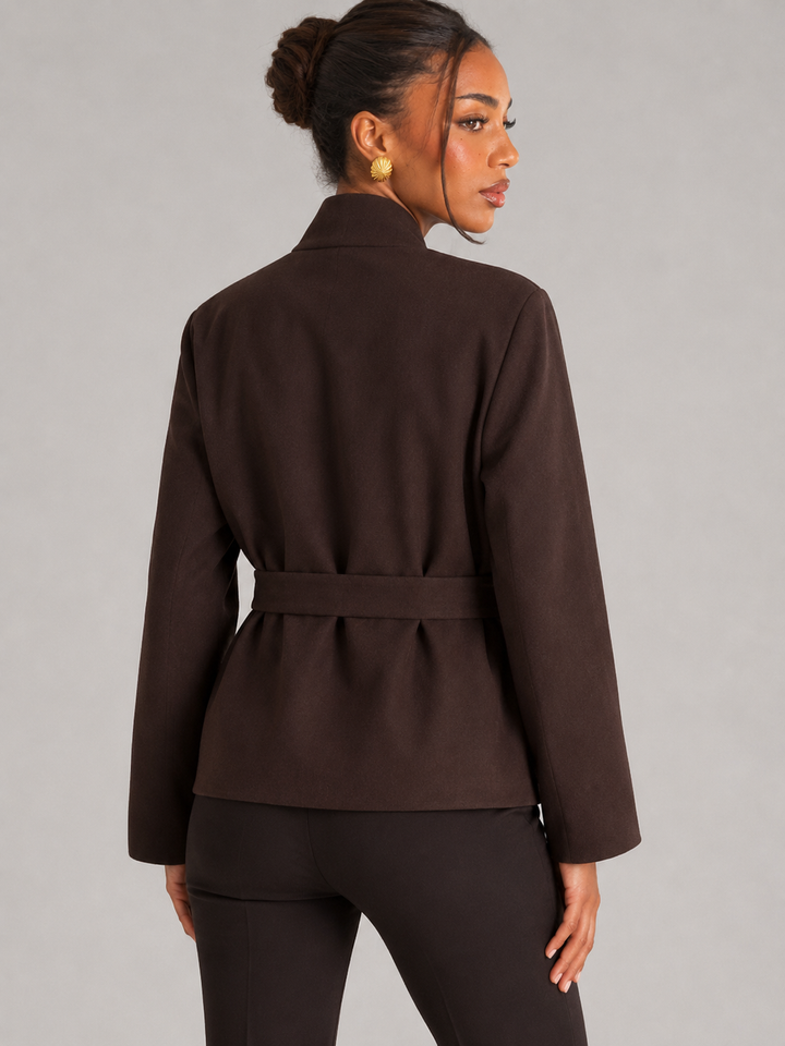 Belted Wrap Jacket with Shawl Collar