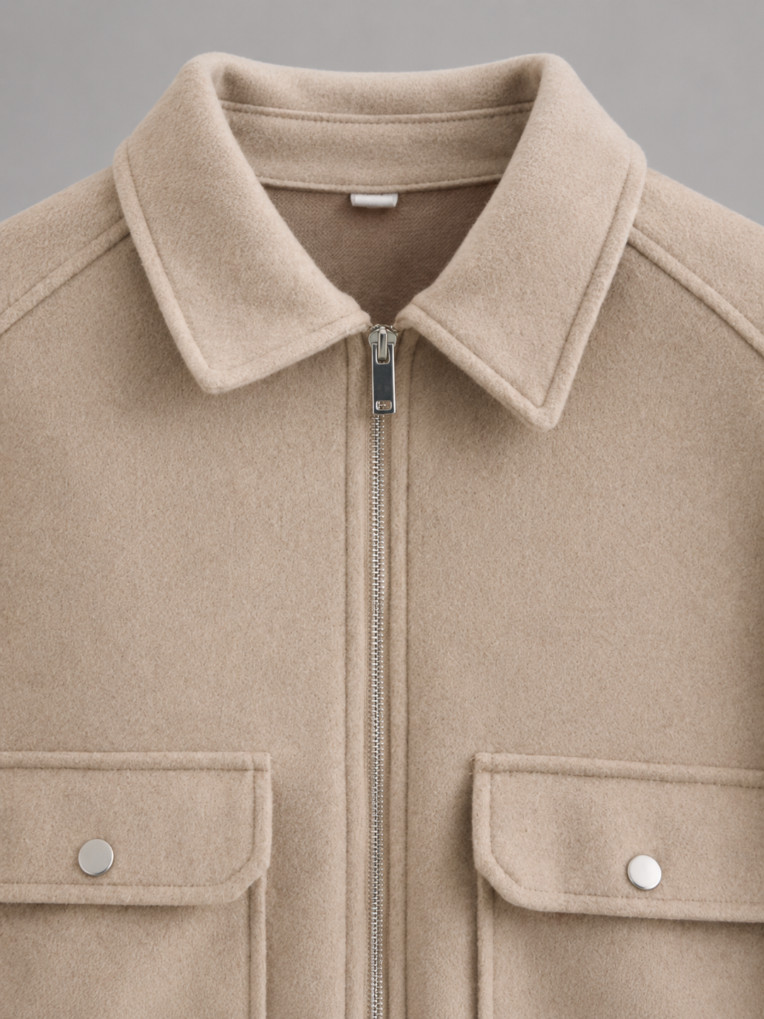 Cropped Faux Leather Utility Jacket with Patch Pockets