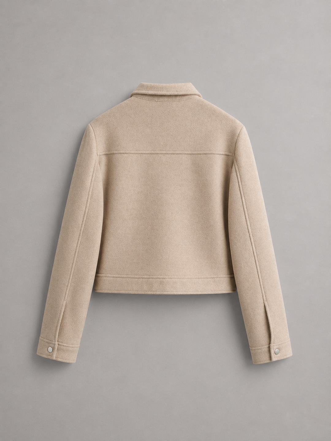Cropped Faux Leather Utility Jacket with Patch Pockets