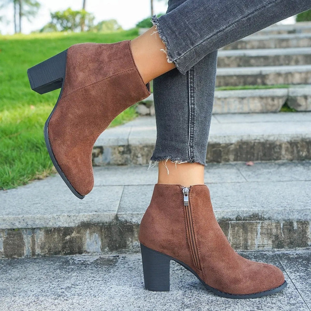 Chic Black Ankle Boots for Women – Stylish &amp; Comfortable Block Heel Booties