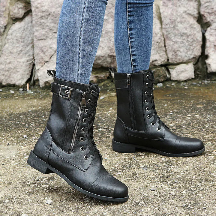 Classic Lace-Up Black Ankle Boots for Women – Timeless Style &amp; All-Day Comfort
