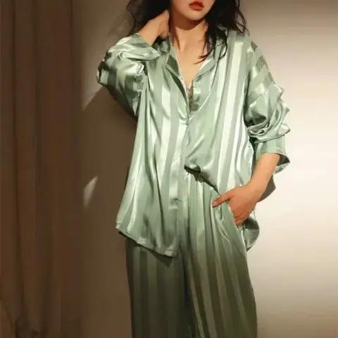 Classic Striped Pajama Set for Women – Comfortable &amp; Stylish Sleepwear-Caliboot