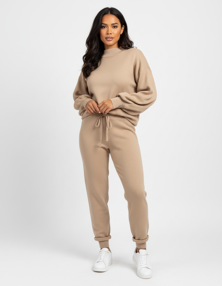 Dames Lounge Set – Comfortabele Losvallende Pasvorm Khaki / S - AIDA LENA