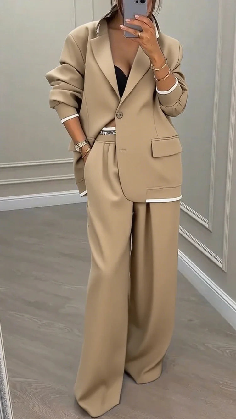 Completo Donna Doppiopetto | Blazer Oversize & Pantaloni Ampi che Slanciano