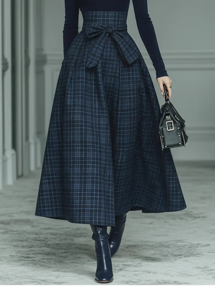 Completo Due Pezzi Donna | Dolcevita e Gonna a Quadri