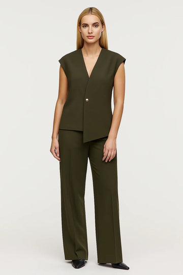 Completo Due Pezzi Donna | Gilet Asimmetrico & Pantaloni Palazzo
