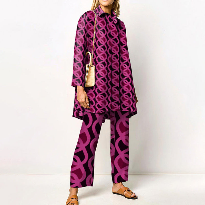 Completo Elegante Stampato Donna | Coordinato due pezzi & Linea fluida slanciante