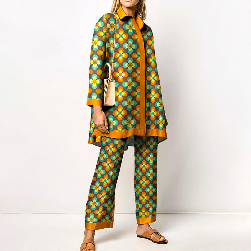 Completo Elegante Stampato Donna | Coordinato due pezzi & Linea fluida slanciante