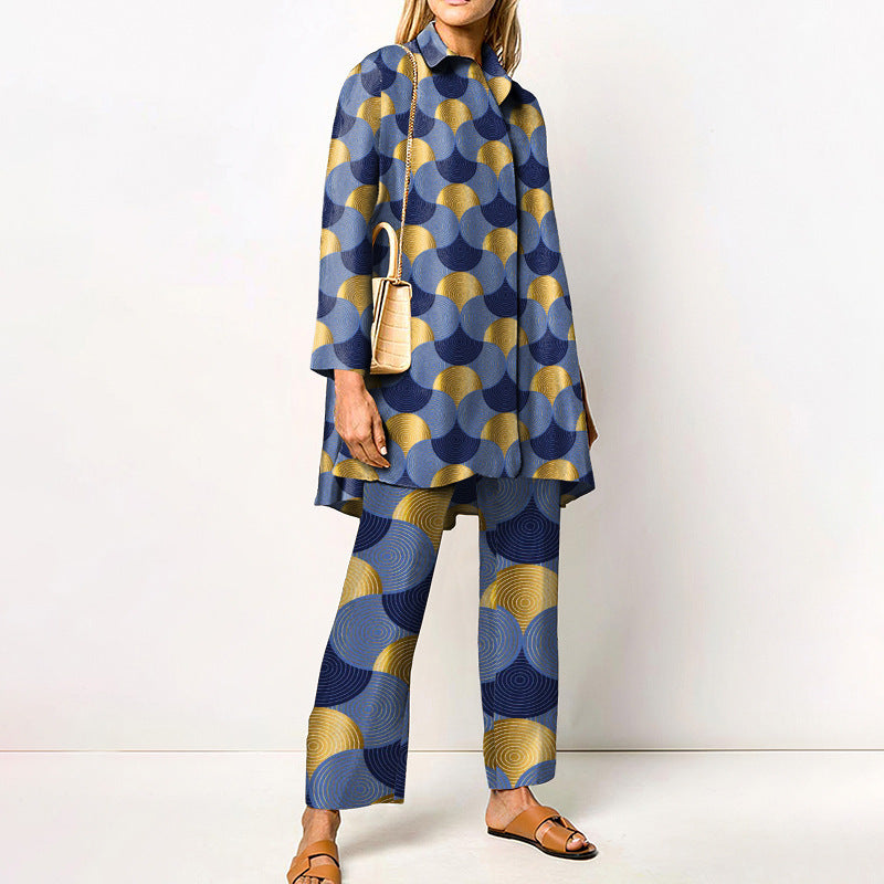 Completo Elegante Stampato Donna | Coordinato due pezzi & Linea fluida slanciante
