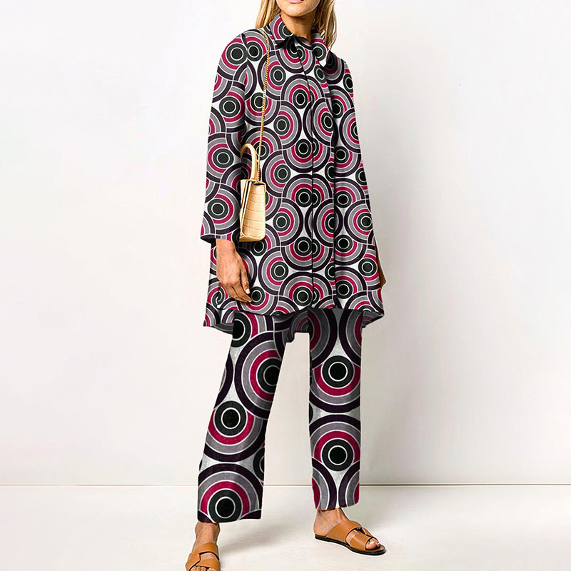Completo Elegante Stampato Donna | Coordinato due pezzi & Linea fluida slanciante