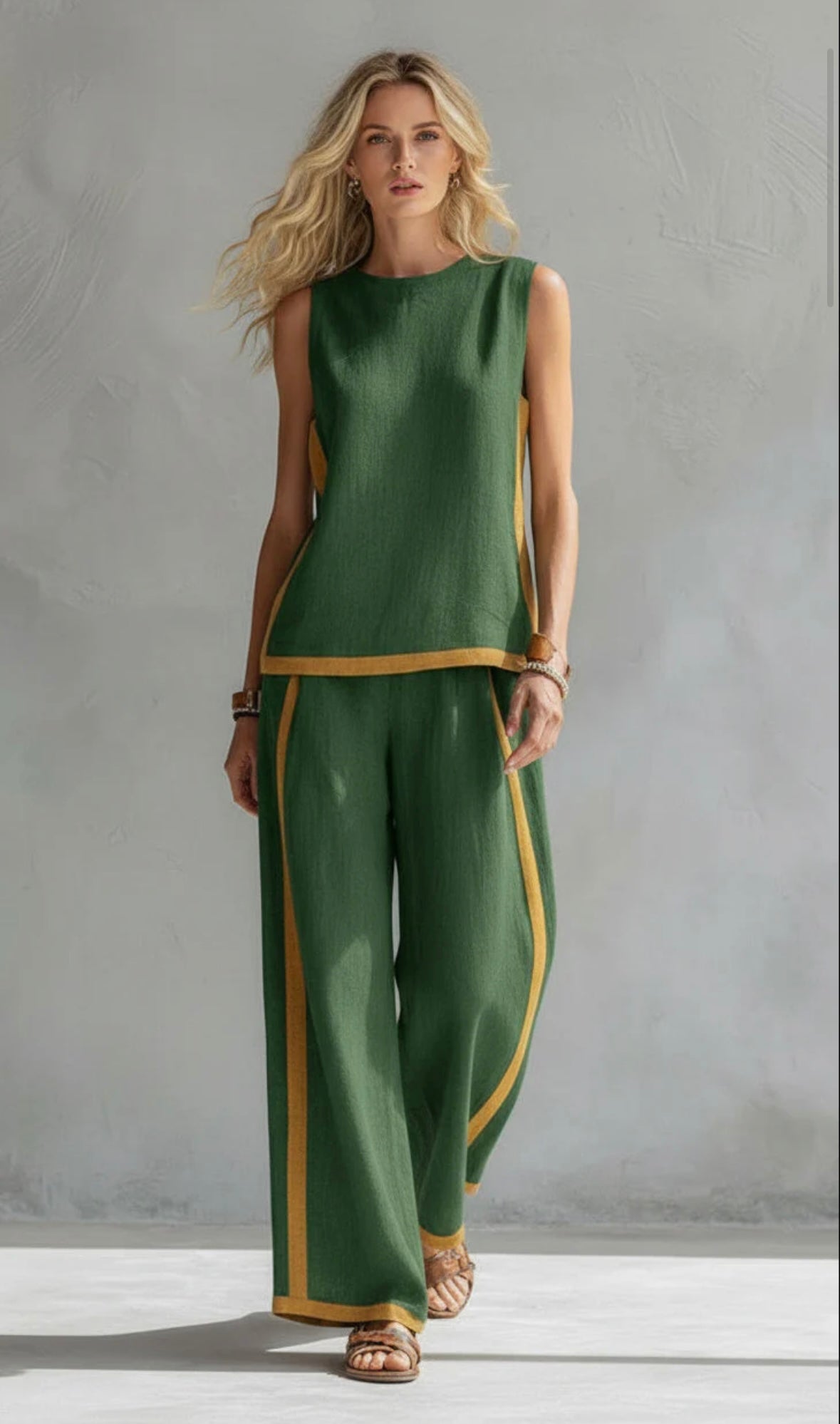 Completo elegante di due pezzi Donna | Linea ampia slanciante & Dettagli grafici moderni