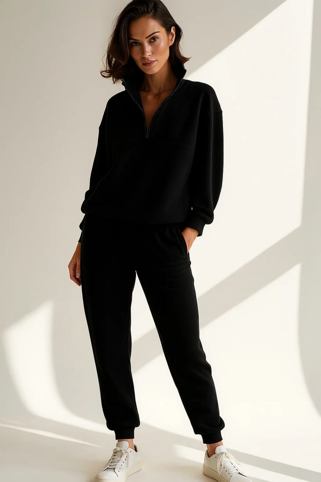 Completo sportivo in cotone | Felpa con zip e pantaloni jogger | Morbido e confortevole 4