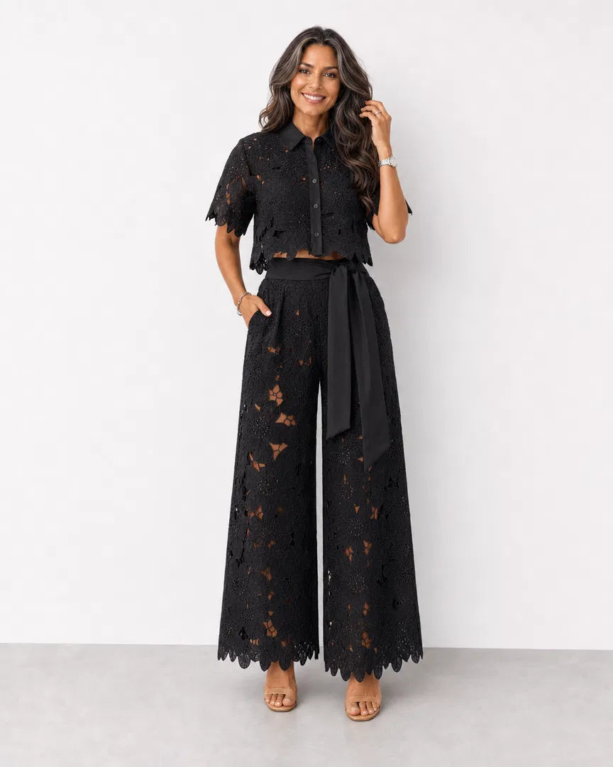 Completo Donna Isabela — Camicetta e Pantalone in Pizzo Traforato 5