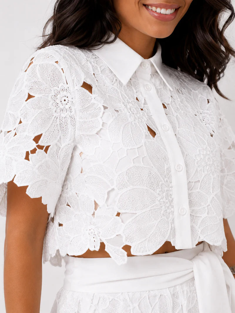 Completo Donna Isabela — Camicetta e Pantalone in Pizzo Traforato 6