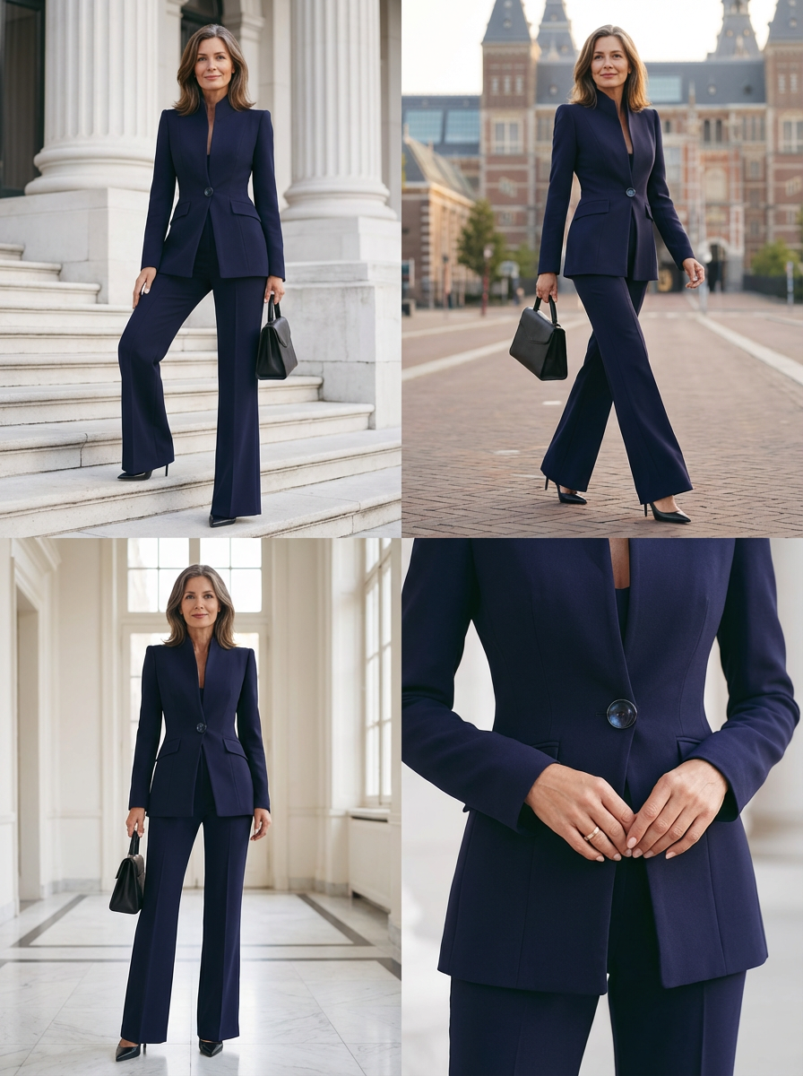 Completo Donna Scolpito – Adatto per Lavoro e Occasioni Formali, Con Bottoni e Zip 1