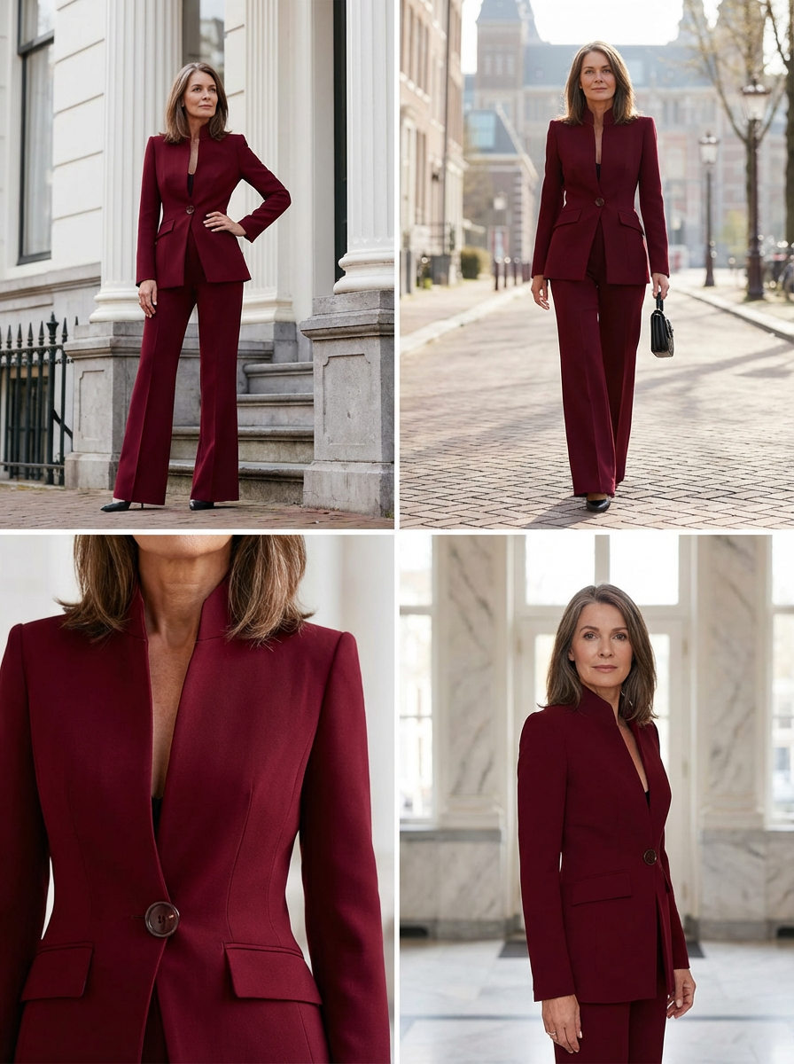 Completo Donna Scolpito – Adatto per Lavoro e Occasioni Formali, Con Bottoni e Zip 2
