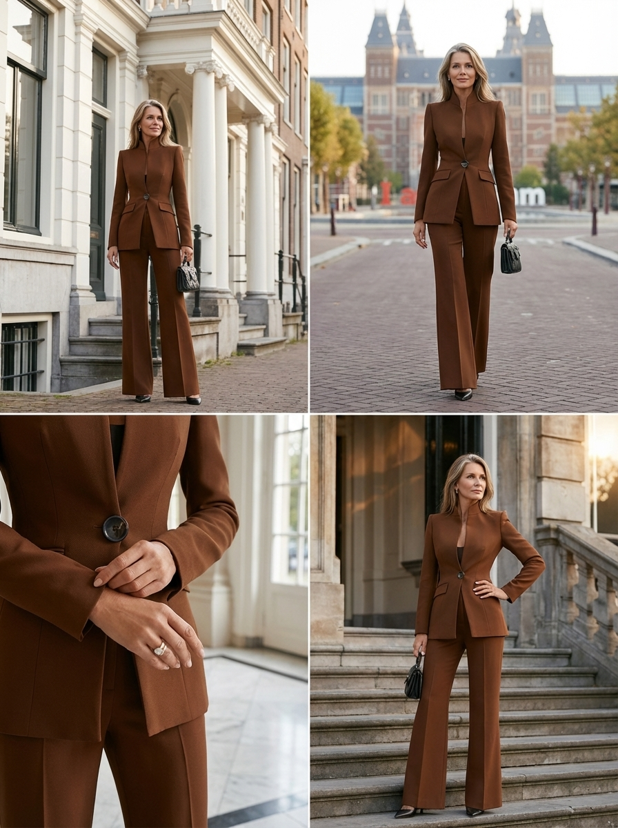 Completo Donna Scolpito – Adatto per Lavoro e Occasioni Formali, Con Bottoni e Zip 3