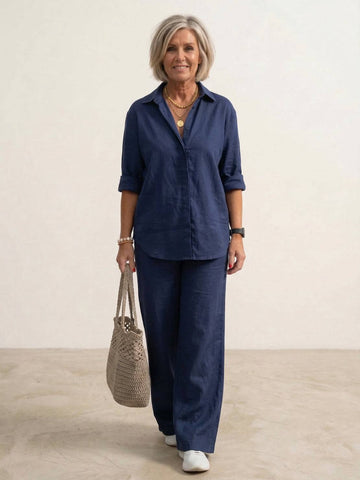 Completo camicia e pantaloni ampi da donna – Chic e fluido 0