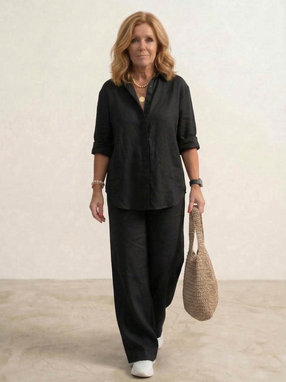 Completo camicia e pantaloni ampi da donna – Chic e fluido 9