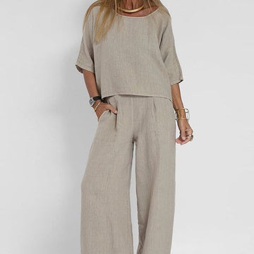 Completo top e pantaloni ampi da donna – Leggero e moderno 0
