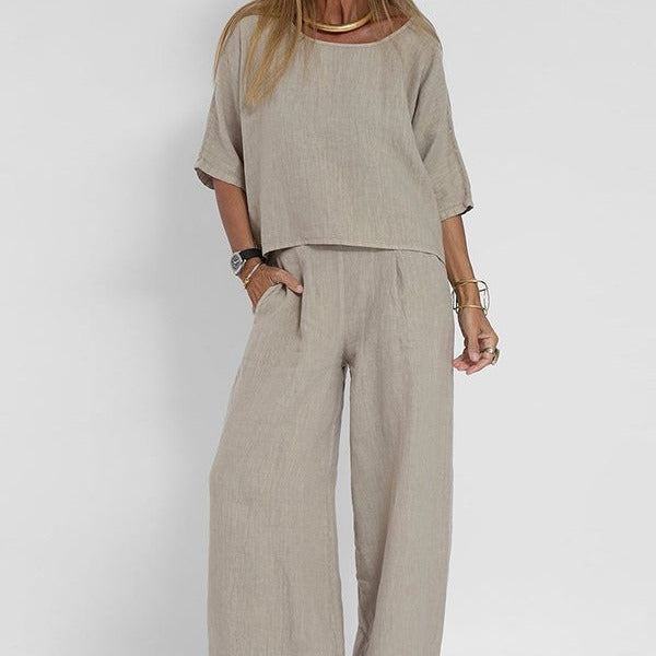 Completo top e pantaloni ampi da donna – Leggero e moderno 0