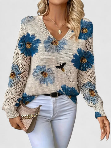 Corinne | Cardigan a maglia floreale 0